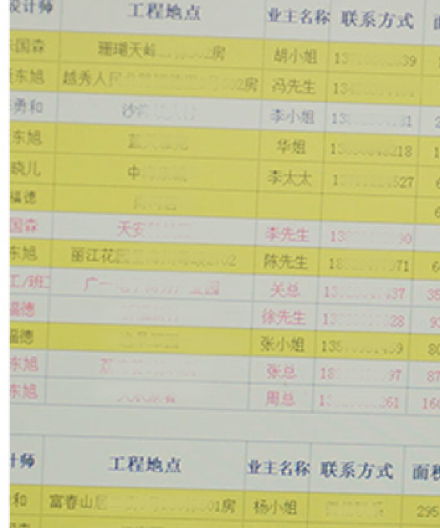 名匠裝飾售后服務(wù)單