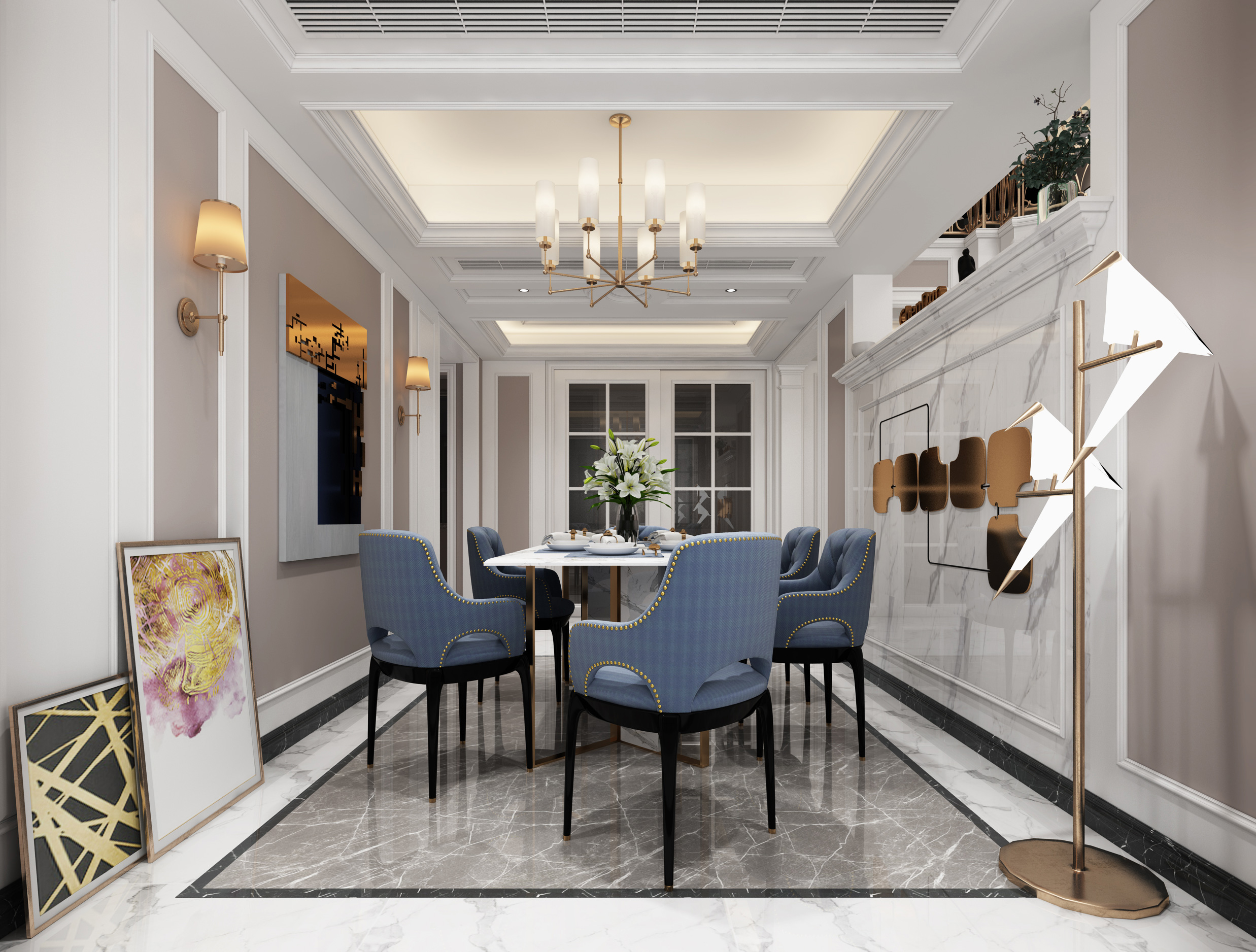 南寧大觀天下280㎡美式餐廳裝修實(shí)景圖