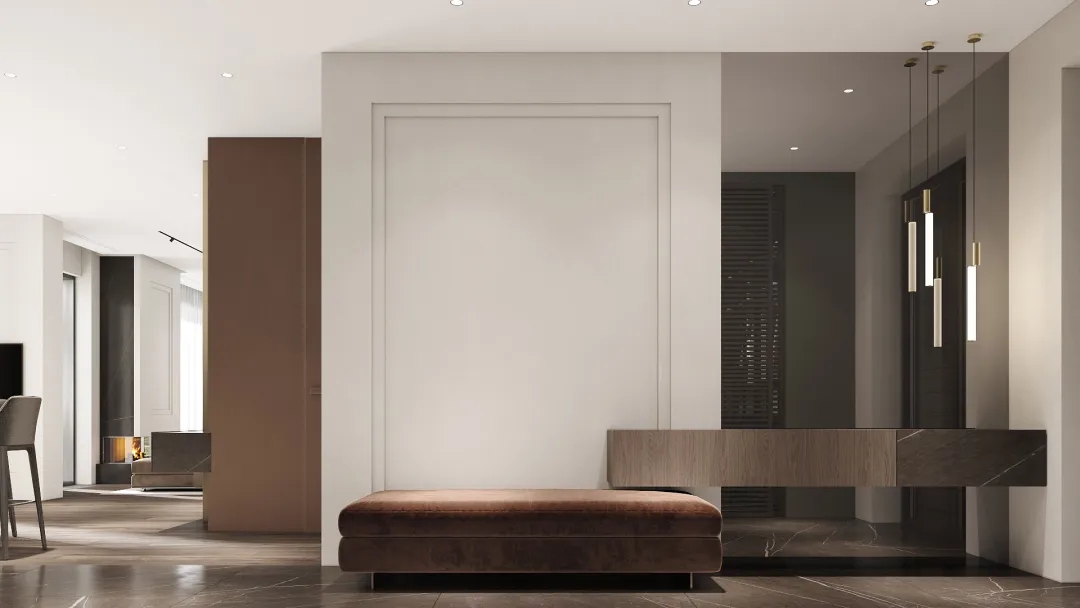 南寧塞納左岸143㎡現(xiàn)代簡約玄關(guān)裝修效果圖