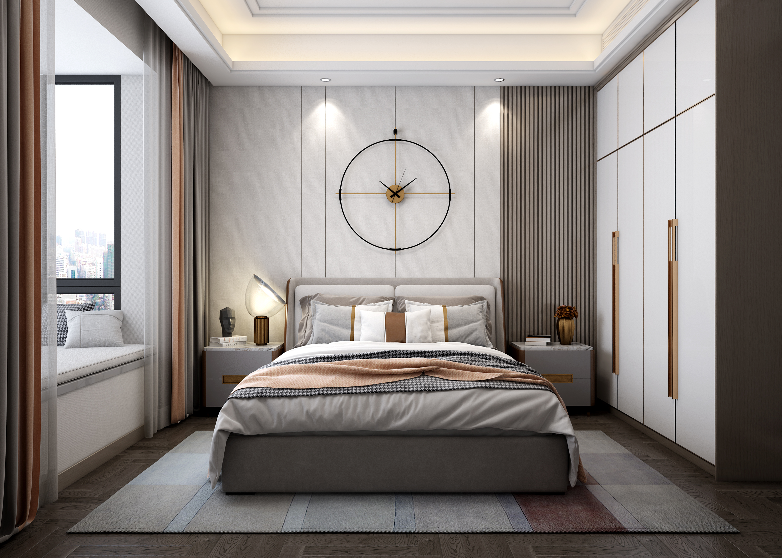 南寧國賓壹號220㎡兒童房新中式裝修效果圖