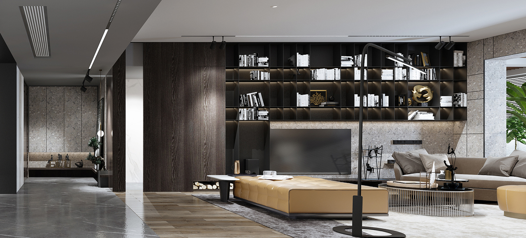 南寧國賓壹號230㎡客廳臺式裝修風(fēng)格案例效果圖