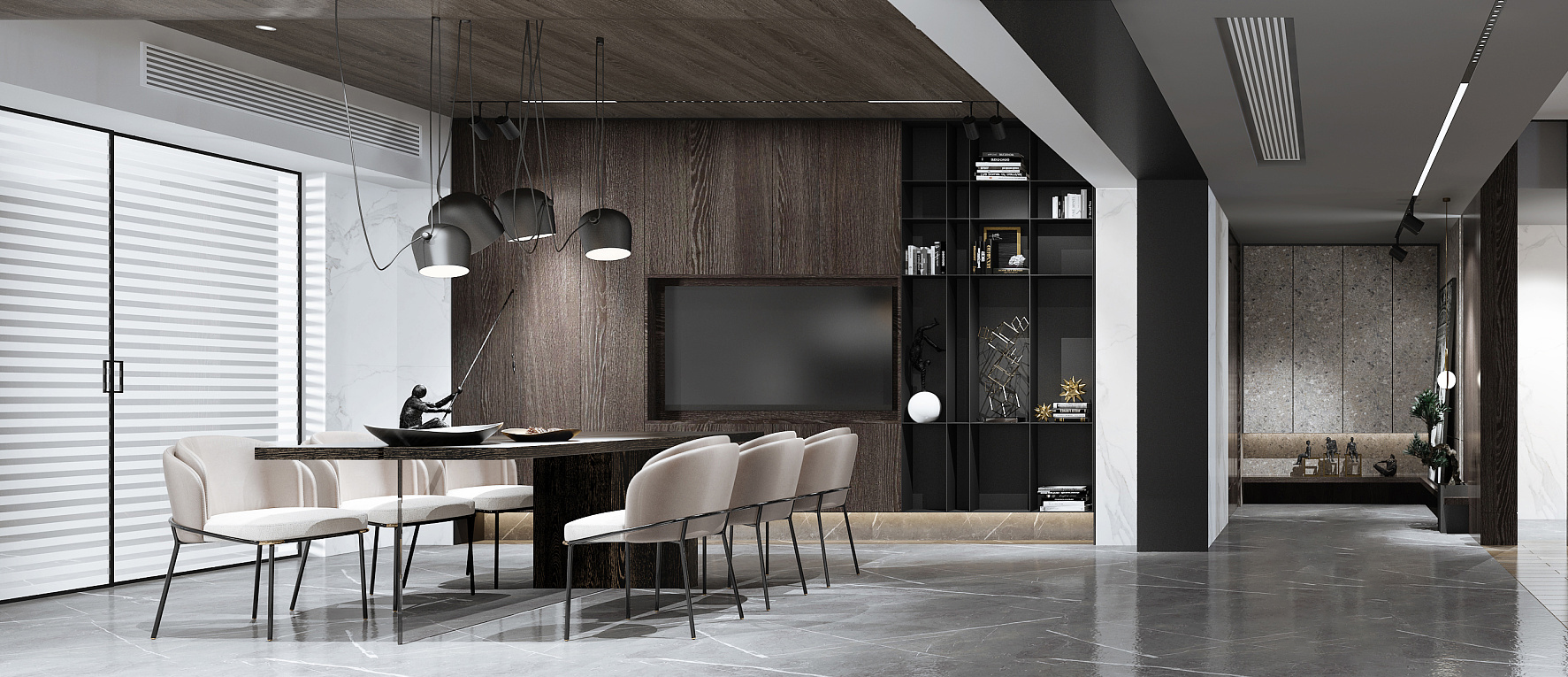 南寧國賓壹號230㎡餐廳臺式裝修風(fēng)格案例效果圖