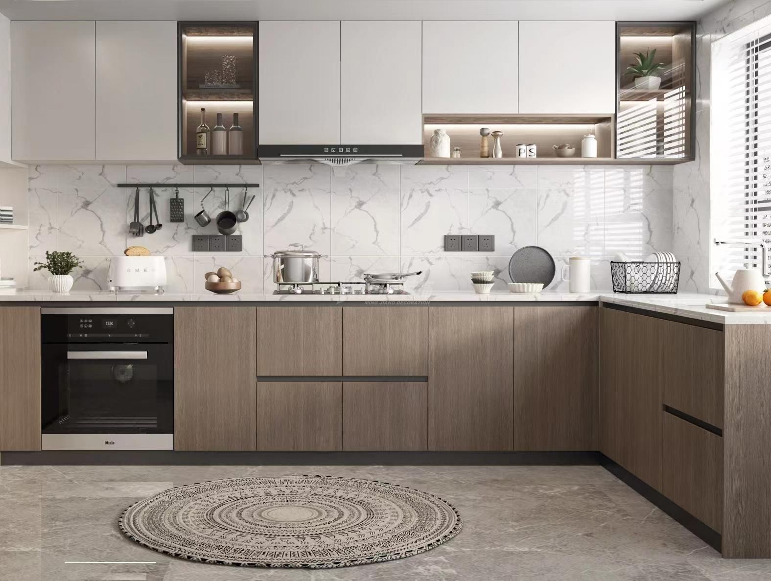 南寧綠城春江明月110㎡廚房現(xiàn)代輕奢裝修風格效果圖