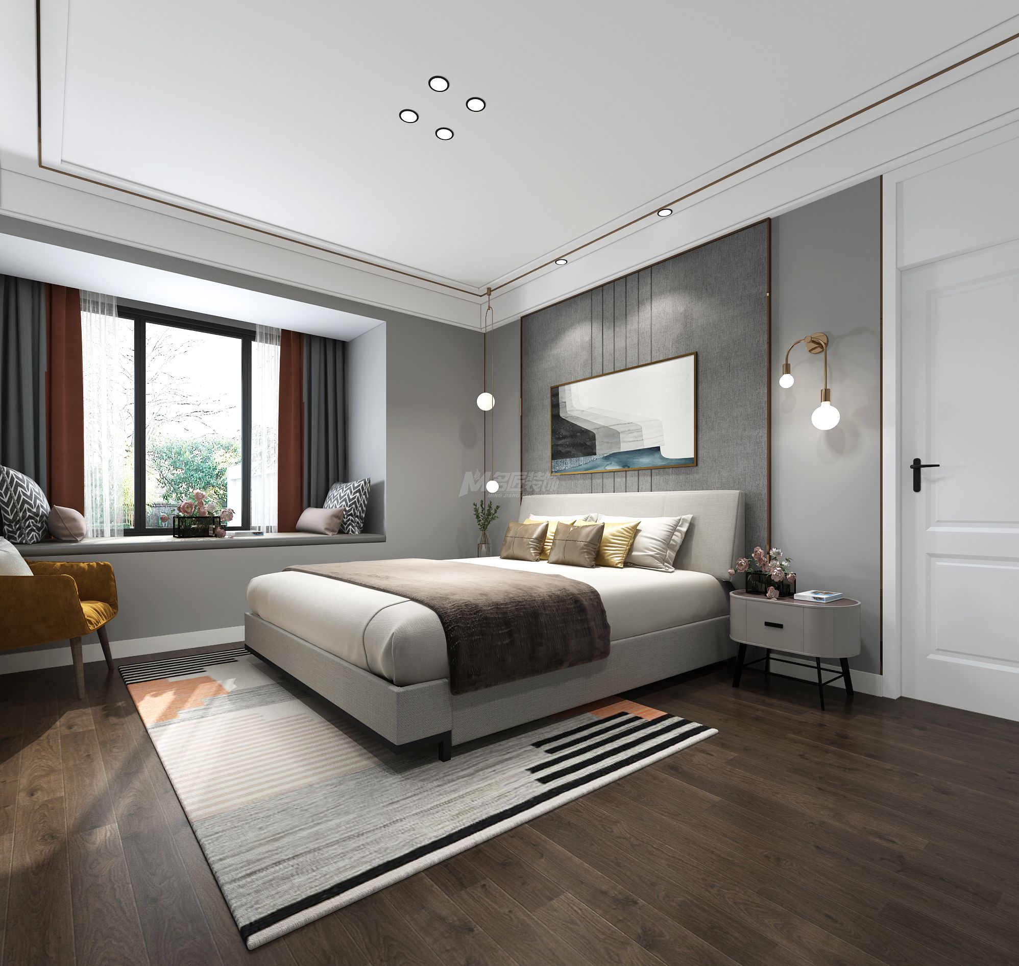 南寧碧桂園天禧灣150㎡主臥新中式裝修風(fēng)格效果圖