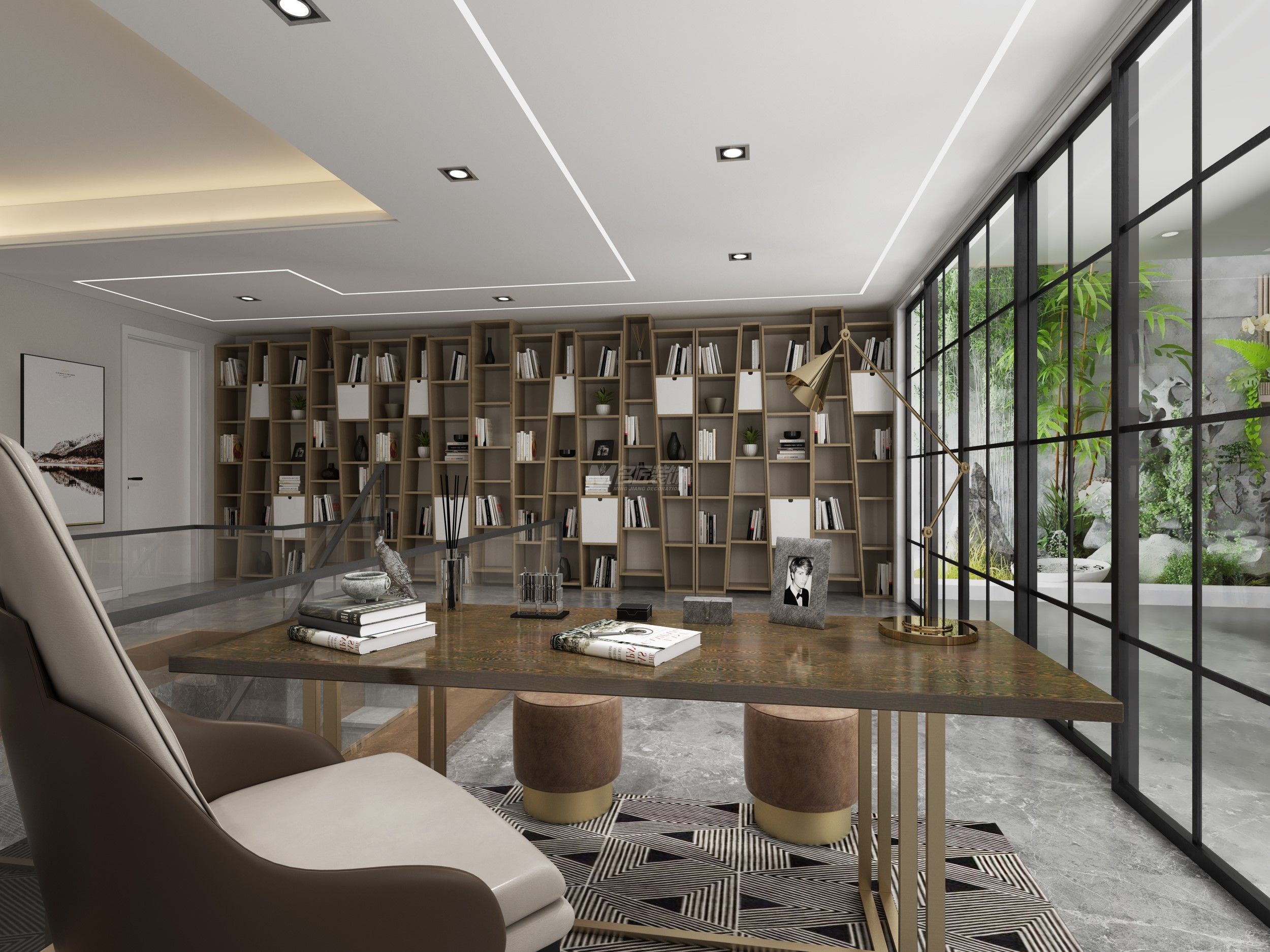 戴府330㎡書房現(xiàn)代簡約裝修風(fēng)格效果圖