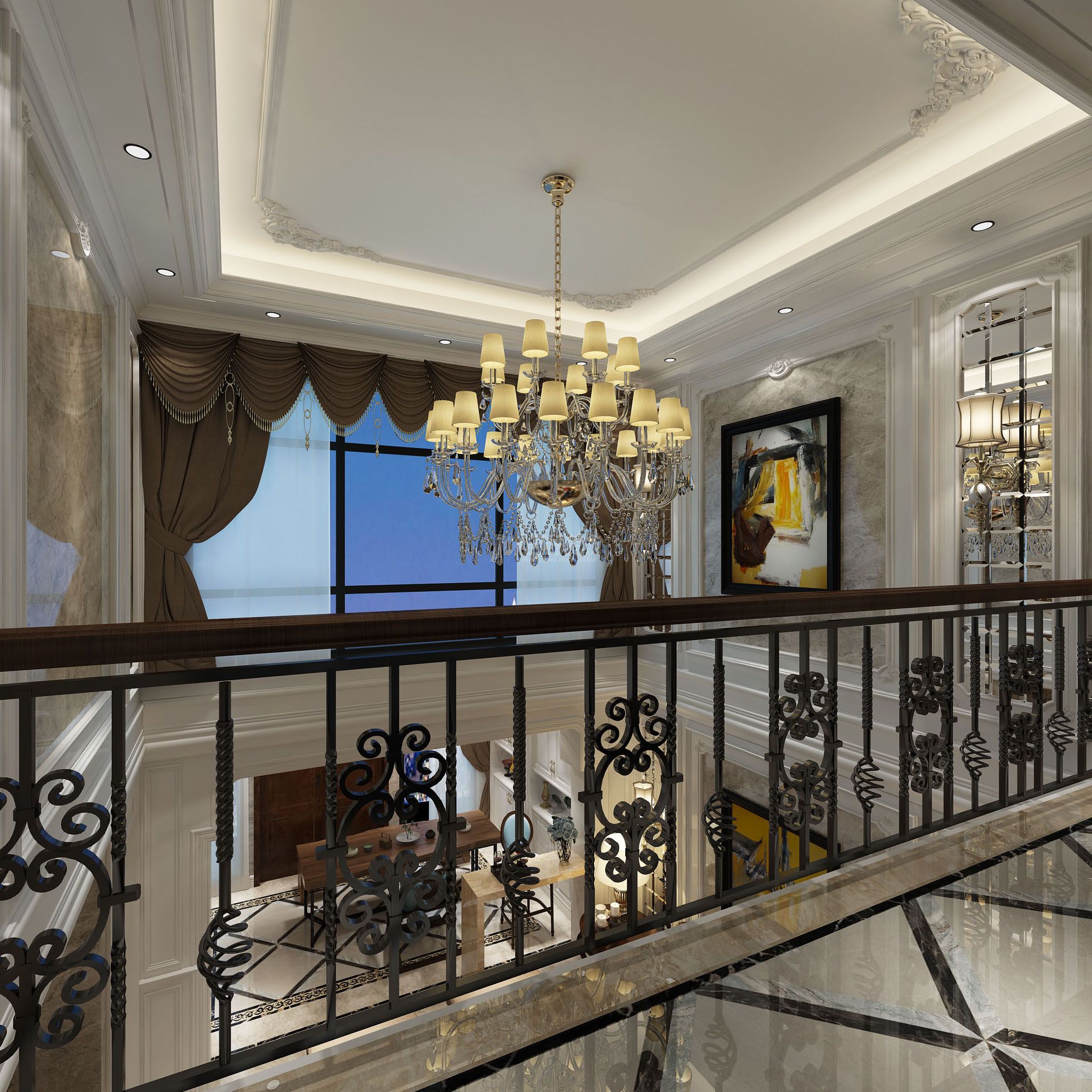 南寧榮和山水美地191㎡過道走廊歐式裝修風(fēng)格效果圖