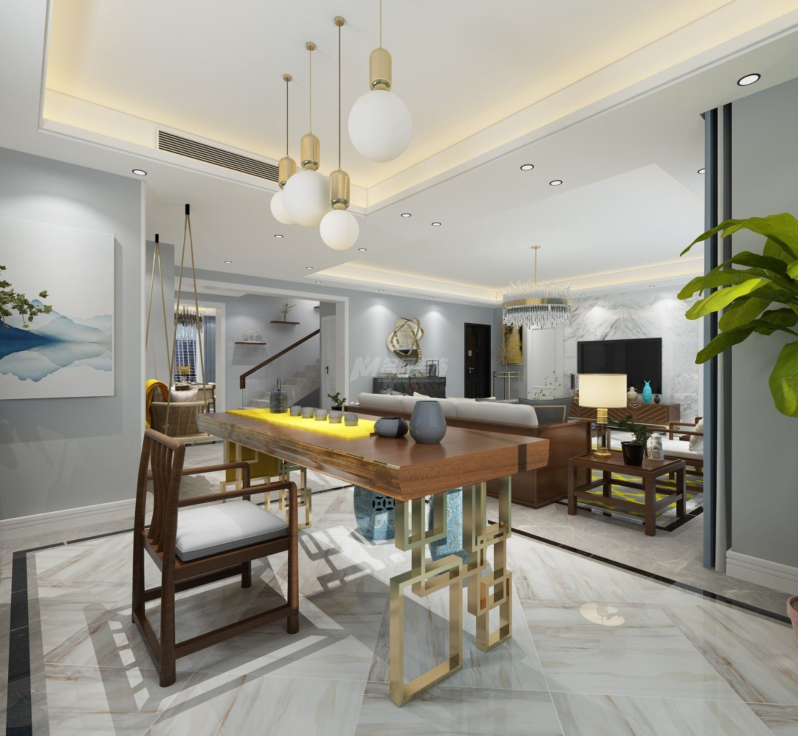 南寧大自然花園280㎡餐廳現(xiàn)代裝修風格效果圖