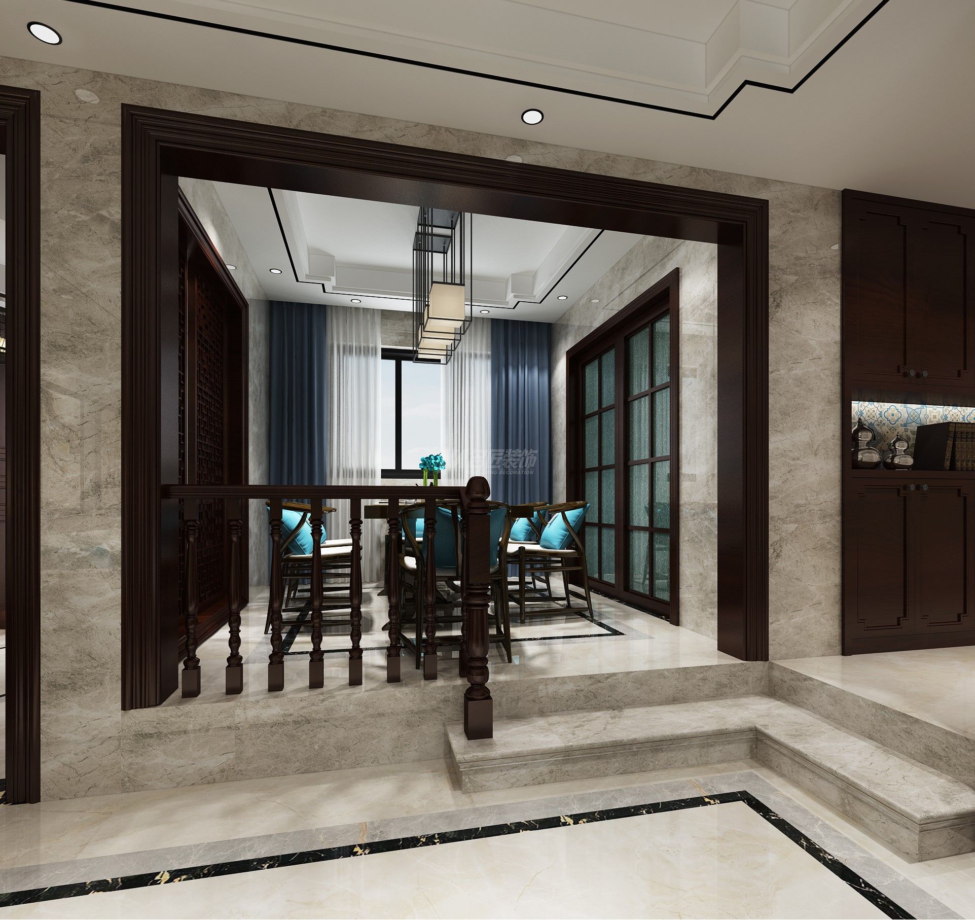 八百里香江花園189㎡餐廳中式裝修風(fēng)格效果圖