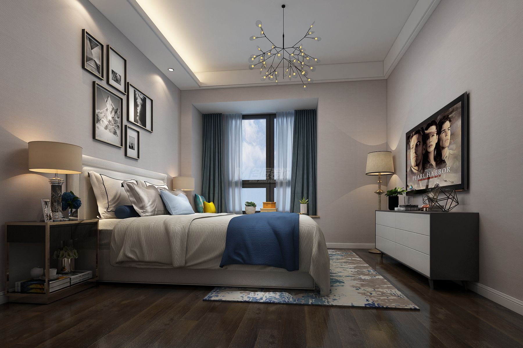 嘉和城塞納左岸180㎡主臥歐式裝修風格效果圖