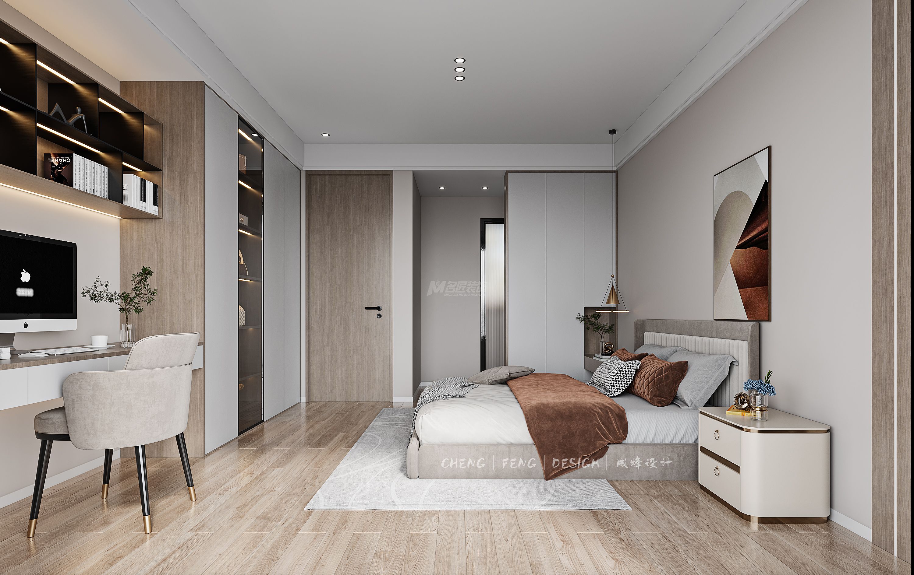 龍光天曜400㎡女孩房現(xiàn)代輕奢裝修風(fēng)格效果圖