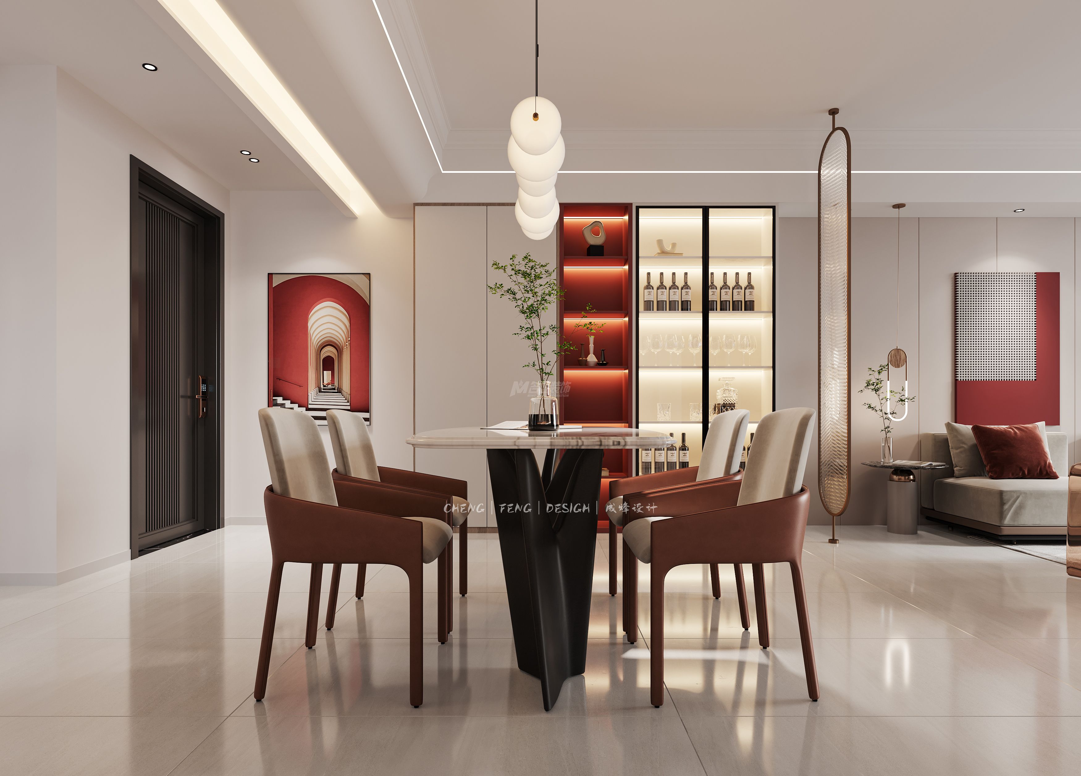 軌道壹號(hào)城89㎡餐廳現(xiàn)代簡(jiǎn)約裝修風(fēng)格效果圖