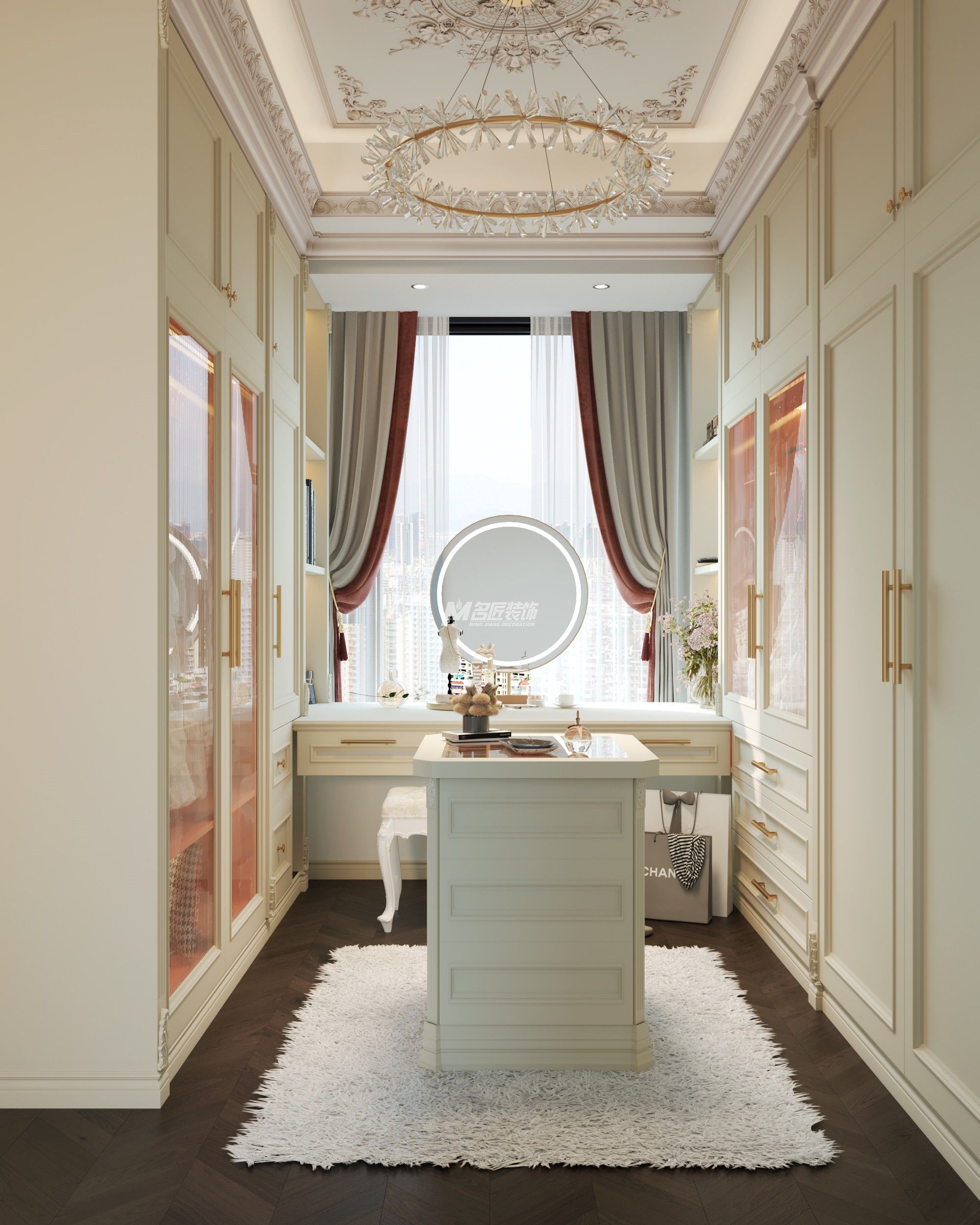 南寧寶能城131㎡衣帽間歐式裝修風(fēng)格案例效果圖