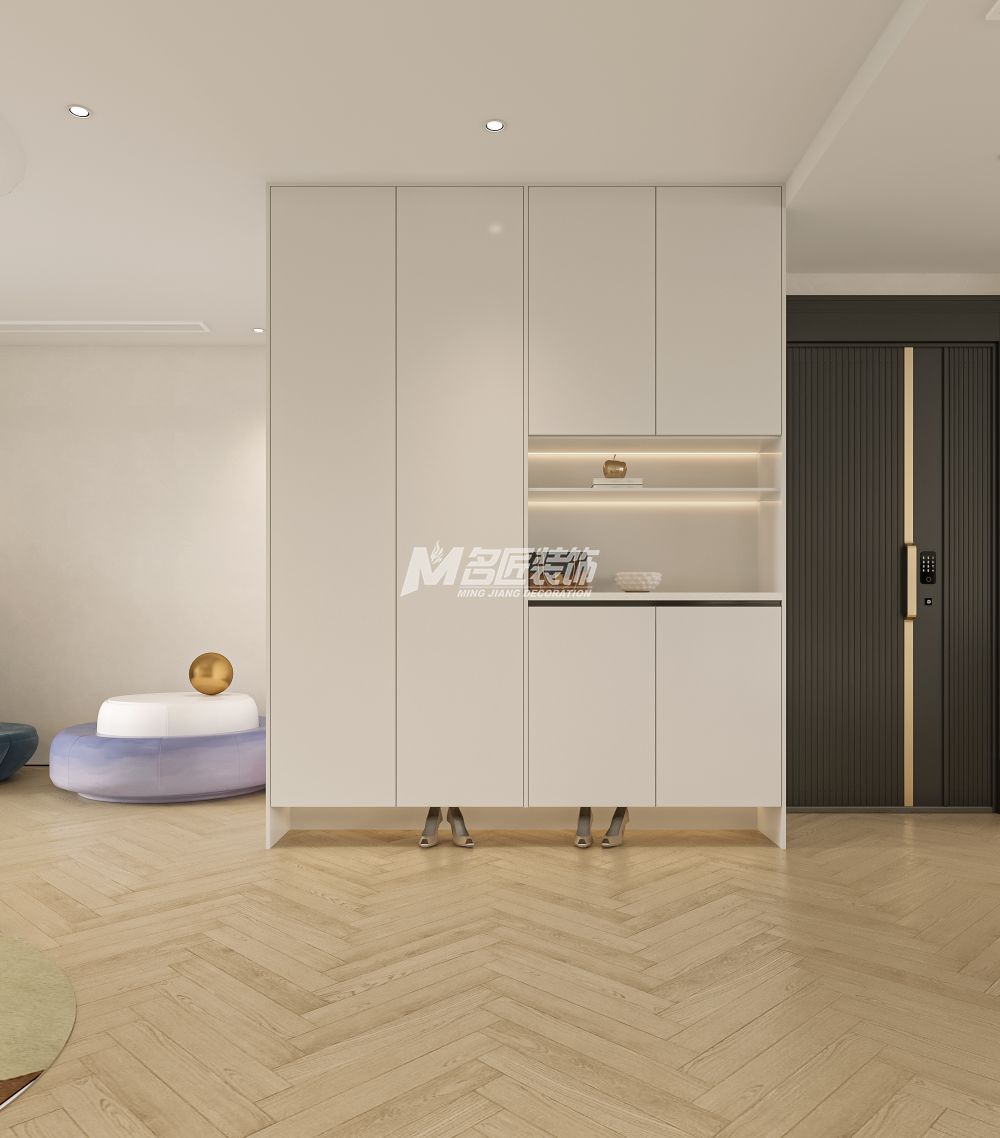 綠城春江明月220㎡客廳玄關(guān)過道侘寂裝修風(fēng)格