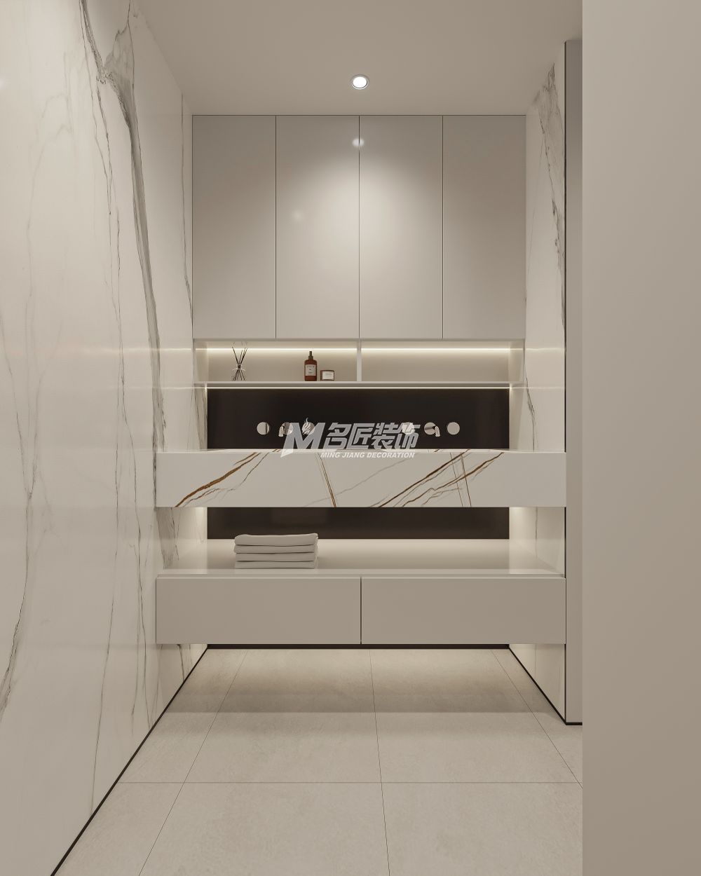 春江明月220㎡衛(wèi)生間干區(qū)現(xiàn)代簡約裝修風(fēng)格效果圖