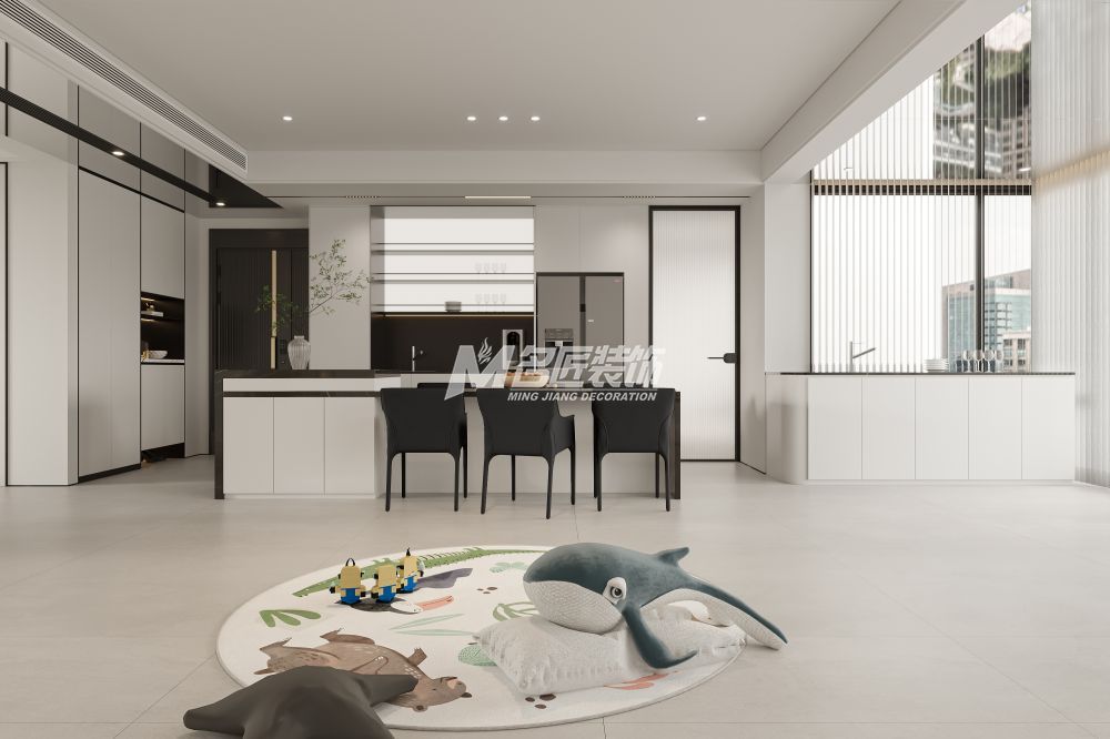 春江明月220㎡餐廳側(cè)面現(xiàn)代簡約裝修風(fēng)格效果圖